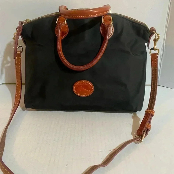 Dooney Bourke vintage black leather satchel handbag - Picture 9 of 16